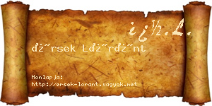 Érsek Lóránt névjegykártya